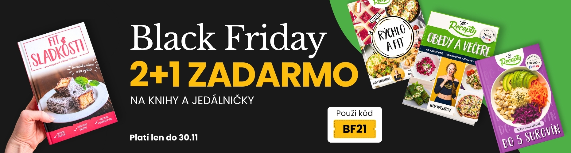 2+1 zadarmo na knihy a jedálničky