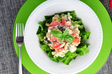 Bulgurový šalát so šampiňónmi a cottage cheese