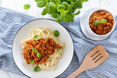 Vegánske šošovicové bolognese