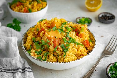 Jednoduchý bulgur s tekvicou a šošovicou